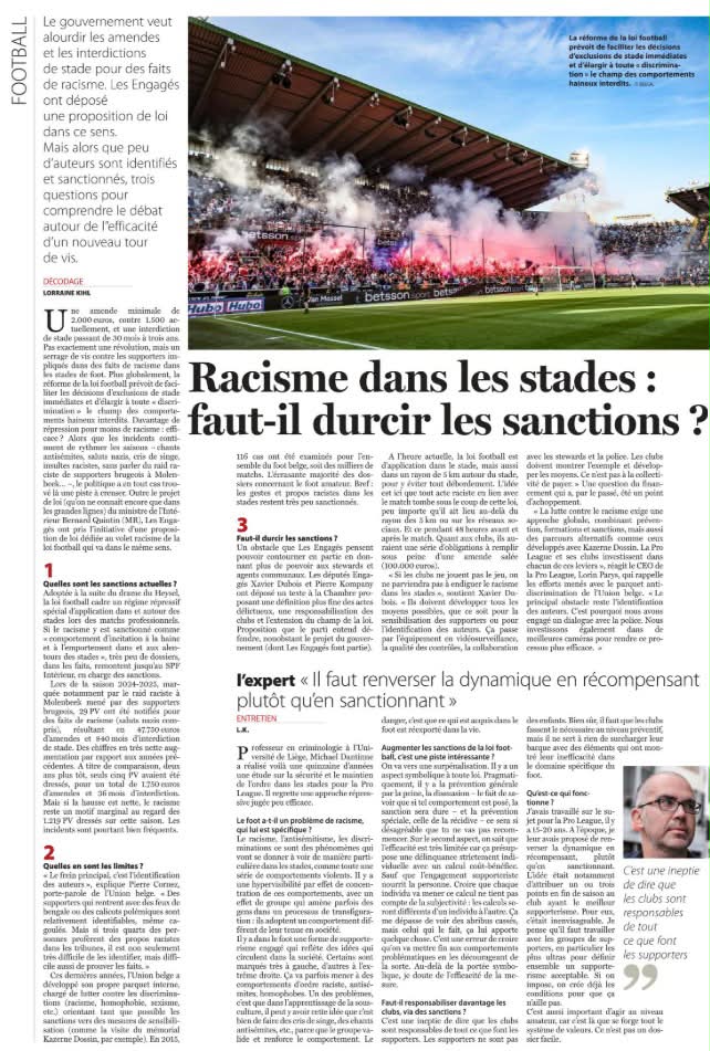 ⚽🚫 Le racisme n’a pas sa place dans nos stades.

Chaque supporter doit pouvoir vivre sa passion du football dans un climat de respect et de sécurité.
