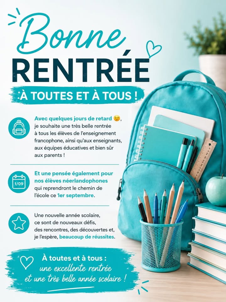 🎒📚 Bonne rentrée à toutes et à tous !